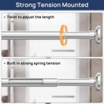 ENJOYBASICS Shower Curtain Rod 30 to 88 Inches, 1 Inch Stainless Steel Adjustable Spring Tension Rods No Drill for Bathroom, Closet, Window, Room Divider, Never Rust, Non Slip, Chrome - Image 4