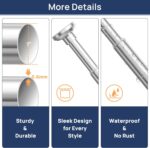 ENJOYBASICS Shower Curtain Rod 30 to 88 Inches, 1 Inch Stainless Steel Adjustable Spring Tension Rods No Drill for Bathroom, Closet, Window, Room Divider, Never Rust, Non Slip, Chrome - Image 8