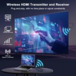 Wireless HDMI Transmitter and Receiver 4K Decode 1080P Output, HDMI Wireless Extender, Plug & Play, Support 2.4/5GHz for Streaming Video and Audio to Monitor from Laptop/Pc/Tv Box (Black) - Image 3