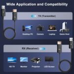 Wireless HDMI Transmitter and Receiver 4K Decode 1080P Output, HDMI Wireless Extender, Plug & Play, Support 2.4/5GHz for Streaming Video and Audio to Monitor from Laptop/Pc/Tv Box (Black) - Image 7