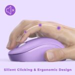 Wireless Keyboard and Mouse Combo - seenda Full Size 2.4G USB Wireless Keyboard Mouse Set, Quiet Cordless Computer Keyboard Mouse for Windows, Laptop, PC - Purple - Image 4