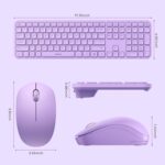 Wireless Keyboard and Mouse Combo - seenda Full Size 2.4G USB Wireless Keyboard Mouse Set, Quiet Cordless Computer Keyboard Mouse for Windows, Laptop, PC - Purple - Image 5