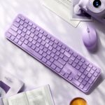 Wireless Keyboard and Mouse Combo - seenda Full Size 2.4G USB Wireless Keyboard Mouse Set, Quiet Cordless Computer Keyboard Mouse for Windows, Laptop, PC - Purple - Image 7