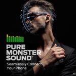 Monster Clarity 101 AirLinks Wireless Earbuds, Bluetooth 5.0 in-Ear Headphones with Charging Case, Stereo Earphones Deep Bass Sound, IPX5 Waterproof, Built-in Mic, Clear Call, Secure Fit for Sports - Image 6