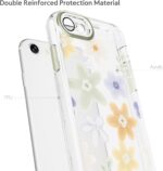 for iPhone SE 3rd & 2nd Gen, iPhone 8 & iPhone 7 Case Crystal Clear [Camera Lens Protector] [Metal Camera Len & Buttons] TPU Bumper Phone Case Cover - Flower Party - Image 5