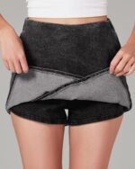 luvamia Jean Skorts for Woman High Waisted Pull On Stretchy Denim Wrap Skirt with Shorts Trendy Asymmetrical Skort - Image 8