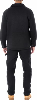 Smith's Workwear Men's Sherpa-Lined Sweater Fleece Snap Closure Shirt-Jacket - Image 9