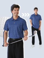 2 Pack Men's Golf Polo Shirts Short Sleeve Dry Fit Print Performance Mositure Wicking Golf Shirts for Men Casual - Image 3