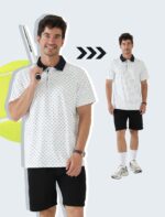 2 Pack Men's Golf Polo Shirts Short Sleeve Dry Fit Print Performance Mositure Wicking Golf Shirts for Men Casual - Image 4