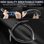 Amiss 3pcs Carbon Fiber Anti-Skid Steering Wheel Cover, Segmented & Butterfly Design, Universal 99% Car Wheel Cover Protector, Black - Image 3