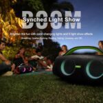 DOSS Extreme Boom Pro Loud Bluetooth Speaker with 100W Stereo Sound, Extra Bass, 20H Playtime, Party-Sync Led Lights, Built-in Power Bank, IPX6 Waterproof for Outdoor, Camping, Pool-Green - Image 8