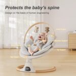 Baby Swings for Infants, Monamii Baby Swing, Bluetooth Infant Swing with Music Speaker, 5 Speeds and Remote Control, Indoor & Outdoor Use (Beige) - Image 4