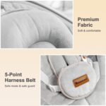 Baby Swings for Infants, Monamii Baby Swing, Bluetooth Infant Swing with Music Speaker, 5 Speeds and Remote Control, Indoor & Outdoor Use (Beige) - Image 6
