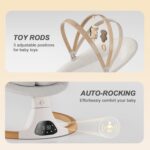 Baby Swings for Infants, Monamii Baby Swing, Bluetooth Infant Swing with Music Speaker, 5 Speeds and Remote Control, Indoor & Outdoor Use (Beige) - Image 8
