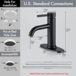 Black Bathroom Faucet, WINKEAR Single Hole Bathroom Faucet with Pop-up Drain and Flexible Hoses, Single Handle Faucet for Bathroom Sink, Vanity, RV, Modern Farmhouse, Suitable for 1 Hole or 3 Hole - Image 3