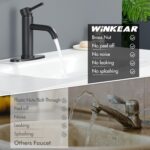 Black Bathroom Faucet, WINKEAR Single Hole Bathroom Faucet with Pop-up Drain and Flexible Hoses, Single Handle Faucet for Bathroom Sink, Vanity, RV, Modern Farmhouse, Suitable for 1 Hole or 3 Hole - Image 7