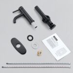 Black Bathroom Faucet, WINKEAR Single Hole Bathroom Faucet with Pop-up Drain and Flexible Hoses, Single Handle Faucet for Bathroom Sink, Vanity, RV, Modern Farmhouse, Suitable for 1 Hole or 3 Hole - Image 8