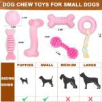 Puppy Toys, 6 Pack Dog Chew Toys for Puppy, Cute Pink Small Dog Toys, Teething Toys for Puppies, Soft Durable Interactive Chew Toy for Small Dogs - Image 6