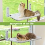 2PC Cat Window Perch Cordless Foldable Cat Hammock Bed for Window with Metal Frame and Reversible Cover, Large Suction Cups Window Resting Seat for Indoor Cats (Cat Bed, M-2PC) - Image 8