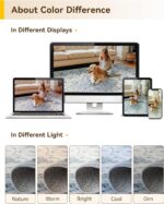 Area Rugs 5'x7' Washable Non-Slip, Floral Vintage Distress Print Pattern Medallion Carpet for Living Room Bedroom Dining Room, Light Blue Navy Beige Gray White - Image 7