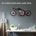 YOUKI Metal Motorcycle Art Wall Decor Desk Shelf Clocks Non Ticking Battery Operated Home Decorative Gift Idea,Wall Decorations for Bedroom Office 16.6 x 1.5X 7.9 Inches,Bronze - Image 6