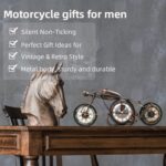 YOUKI Metal Motorcycle Art Wall Decor Desk Shelf Clocks Non Ticking Battery Operated Home Decorative Gift Idea,Wall Decorations for Bedroom Office 16.6 x 1.5X 7.9 Inches,Bronze - Image 7