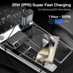 [2 Pack] Retractable Car Charger 4 in 1 Fast Car Phone Charger 69W, USB C Car Truck Accessories Adapter with 2X Retractable Charger Cords and 2X USB Ports for i Phone 16/15/14/13, for Samsung S25/S24 - Image 4