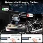 [2 Pack] Retractable Car Charger 4 in 1 Fast Car Phone Charger 69W, USB C Car Truck Accessories Adapter with 2X Retractable Charger Cords and 2X USB Ports for i Phone 16/15/14/13, for Samsung S25/S24 - Image 5