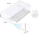 Premium Acrylic Monitor Stand | Clear Laptop Riser for Desk, Office and Home | Computer Stand for TV, Printer, and More | 16" L x 8" W x 4" H with Bonus Phone Stand - Image 4
