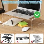 Premium Acrylic Monitor Stand | Clear Laptop Riser for Desk, Office and Home | Computer Stand for TV, Printer, and More | 16" L x 8" W x 4" H with Bonus Phone Stand - Image 9