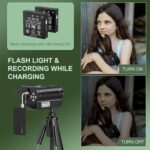 2.7K Video Camera Camcorder QHD 50MP YouTube Vlogging Camera 16X Digital Zoom Webcam 270 Degree Rotation Screen Camcorders with 32G SD Card and 2 Batteries Recording While Charging - Image 6