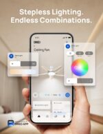 Dreo Smart Ceiling Fans with Lights, Low profile Ceiling Fan with Alexa/App, 52'' Dimmable Lighting & Color Tuning, RGB Ambient Light for Living Room, Game Room, Easy Installation, Quiet, White - Image 4