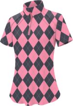 LOMON Womens Golf Polo Shirts Summer Short Sleeve 1/4 Zip Tops Moisture Wicking Casual Tennis Activewear with Pockets - Image 3