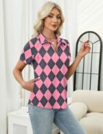 LOMON Womens Golf Polo Shirts Summer Short Sleeve 1/4 Zip Tops Moisture Wicking Casual Tennis Activewear with Pockets - Image 7