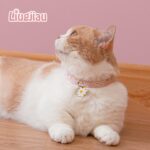 2 Pack Cotton Breakaway Cat Collar with Bell Pink&Purple Flowers Pendant Cute Kitten Cat Collar Suitable for Girls and Boys - Image 6