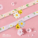 2 Pack Cotton Breakaway Cat Collar with Bell Pink&Purple Flowers Pendant Cute Kitten Cat Collar Suitable for Girls and Boys - Image 8