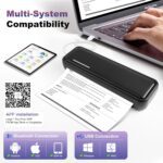 Portable Printer Wireless for Travel, Bluetooth Thermal Printer Supports 8.5 x 11 Inch Thermal Paper, Inkless Compatible with iOS, Android, Laptop for Office, Car and Home - Image 3