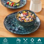 vancasso Starry 12-Pieces Dinnerware Set for 4, Stoneware Plates and Bowls Set Tableware, Dishwasher and Microwave Safe, Green - Image 5