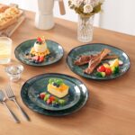vancasso Starry 12-Pieces Dinnerware Set for 4, Stoneware Plates and Bowls Set Tableware, Dishwasher and Microwave Safe, Green - Image 6
