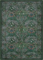 Lahome Floral Dark Green Area Rugs 5x7, Soft Washable Rugs for Living Room Bedroom, Boho Non Slip Low Pile Forest Stain Resistance Large Throw Carpet for Farmhouse Dining Room Office, Dark Green - Image 8