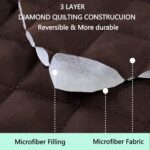 Reversible Couch Cover for 3 Cushion Couch Sofa Cover Washable for Pet Friendly with Elastic Straps Water Repellent(Sofa, Chocolate/Beige) - Image 4