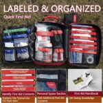First Aid Trauma Kit,Comprehensive First Aid Kit with Labelled Compartments, Molle System Emergency Kits for Cars, Home, Office, Backpacking, Camping, Traveling, and Cycling-265 Piece - Image 3