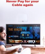 TV Antenna Indoor Antenna for Smart TV for Long Range Reception and All Smart TVs HD Digital Antenna with Amplifier Signal Booster for Local Channels Supports 4K 1080p-18 ft Coax Cable(White) - Image 6