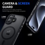 Strong Magnetic for iPhone 16 Plus case [10Ft Military-Grade Protection] Compatible with fit MagSafe Shockproof Slim Thin Cover 6.7 inch 16 Plus Phone case, Black Bumper - Image 5