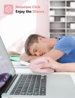 TECKNET Ergonomic Wireless Vertical Mouse - 4800 DPI, 5 Adjustable Levels, 2.4GHz Optical, 6 Buttons for Carpal Tunnel - Laptop, Desktop, PC, MacBook Compatible - Pink - Image 5