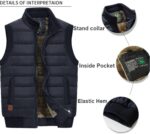 XinYangNi Men's Winter Warm Outdoor Padded Puffer Vest Thick Fleece Lined Sleeveless Jacket - Image 3