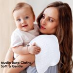 Muslin Burp Cloths for Baby 100% Cotton Burping Cloths for Boys Girls Large 20''X10'' Extra Soft and Absorbent 12 Pack - White - Image 3