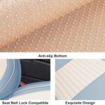 LINGVIDO Car Seat Covers, Breathable and Waterproof Faux Leather Automotive Seat Covers for Cars SUV Truck Sedan,Universal Anti-Slip Seat Cover with Backrest (Full Set, White & Light Blue) - Image 5