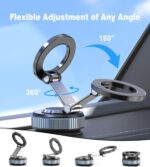 Vacuum Magnetic Car Phone Holder Stand,360° Adjustable Car Phone Mount for Magsafe with Suction Cup & Swivel Lock,Foldable Phone Holders for Your Car,Cell Phone Car Mount for iPhone & Android - Image 3