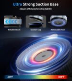 Vacuum Magnetic Car Phone Holder Stand,360° Adjustable Car Phone Mount for Magsafe with Suction Cup & Swivel Lock,Foldable Phone Holders for Your Car,Cell Phone Car Mount for iPhone & Android - Image 5